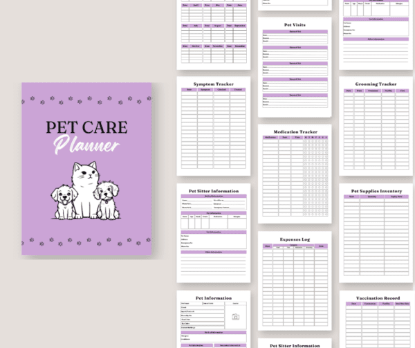 pet care planner, husdjurvård planerare
