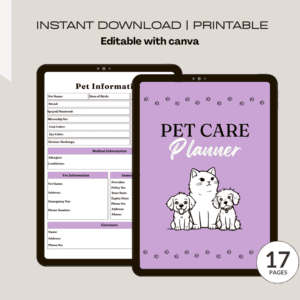 pet care planner, husdjurvård planerare